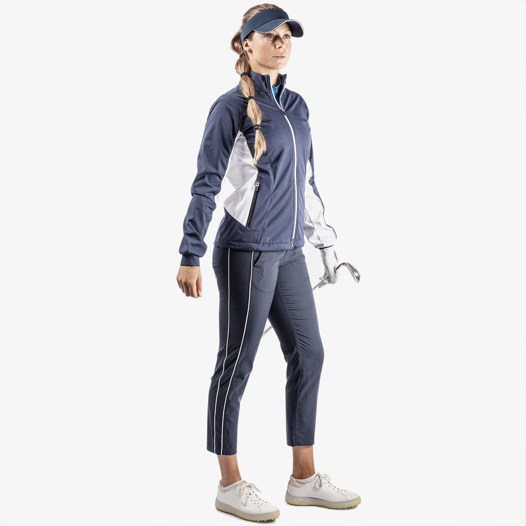 Larissa is a Windproof and water repellent golf jacket for Women in the color Navy/White(2)