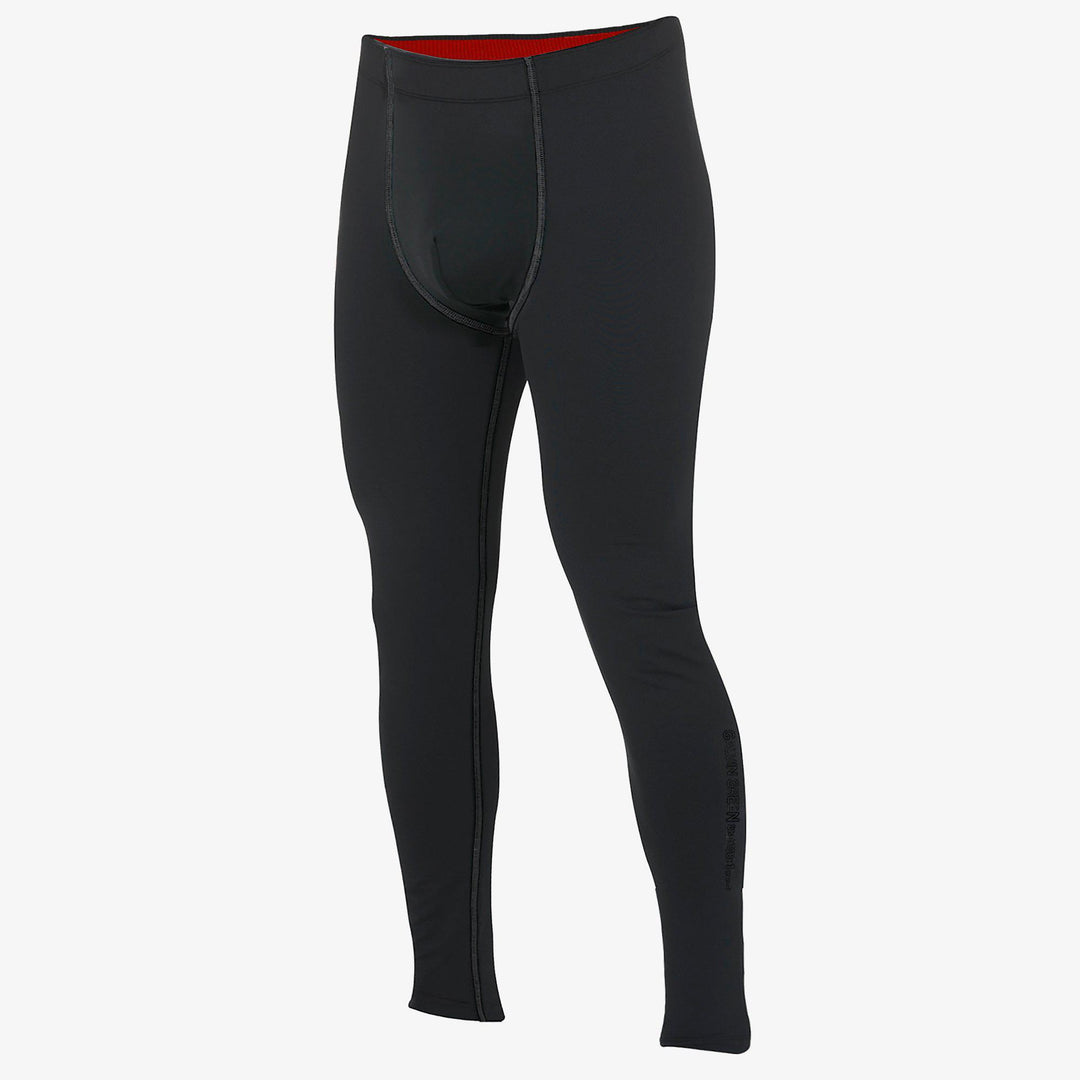 Elof is a Thermal base layer golf leggings for Men in the color Black/Red(0)