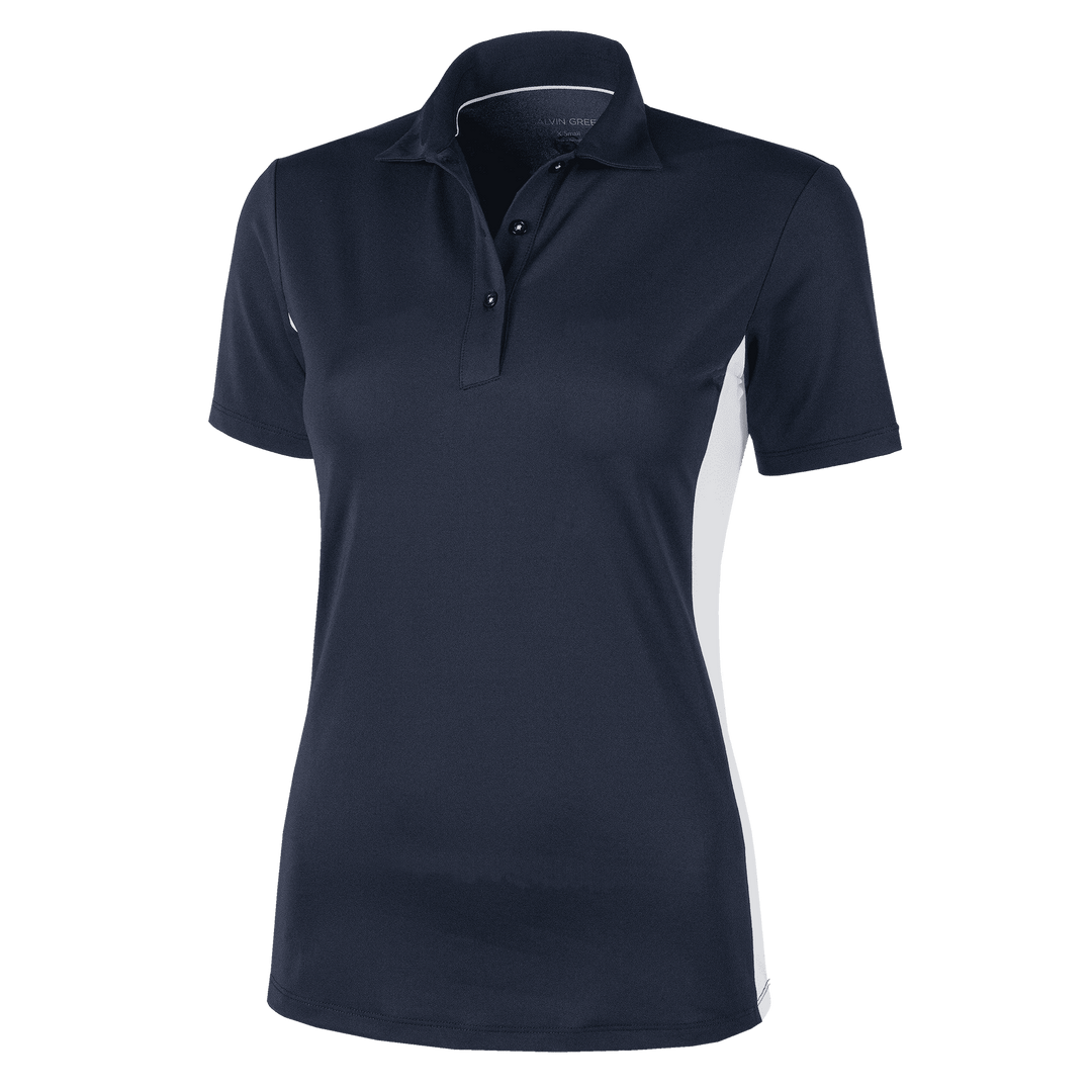 Maia is a Breathable short sleeve golf shirt for Women in the color Navy(0)