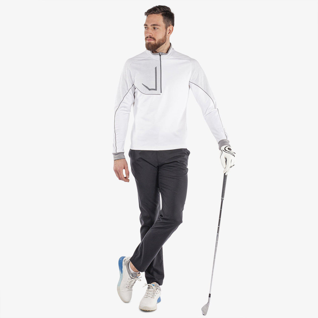 Daxton is a Insulating golf mid layer for Men in the color White/Cool Grey/Sharkskin(2)