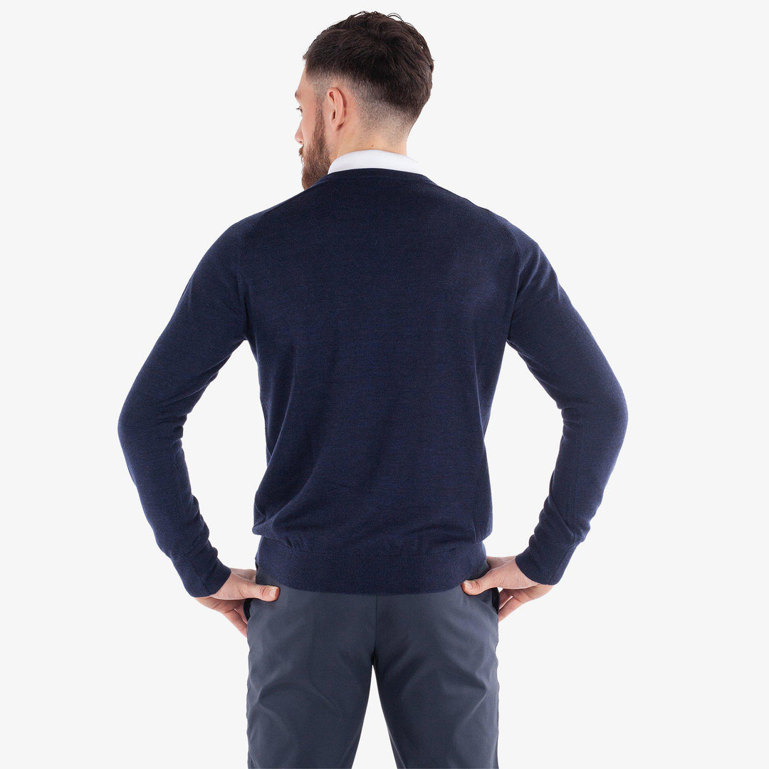 Carl is a Merino golf sweater for Men in the color Navy melange(5)