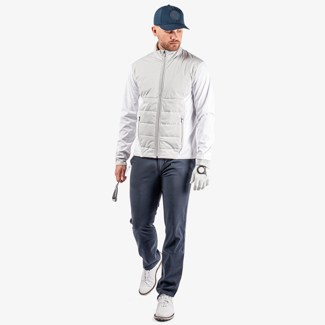 Leonard is a Windproof and water repellent golf jacket for Men in the color Cool Grey/White(2)