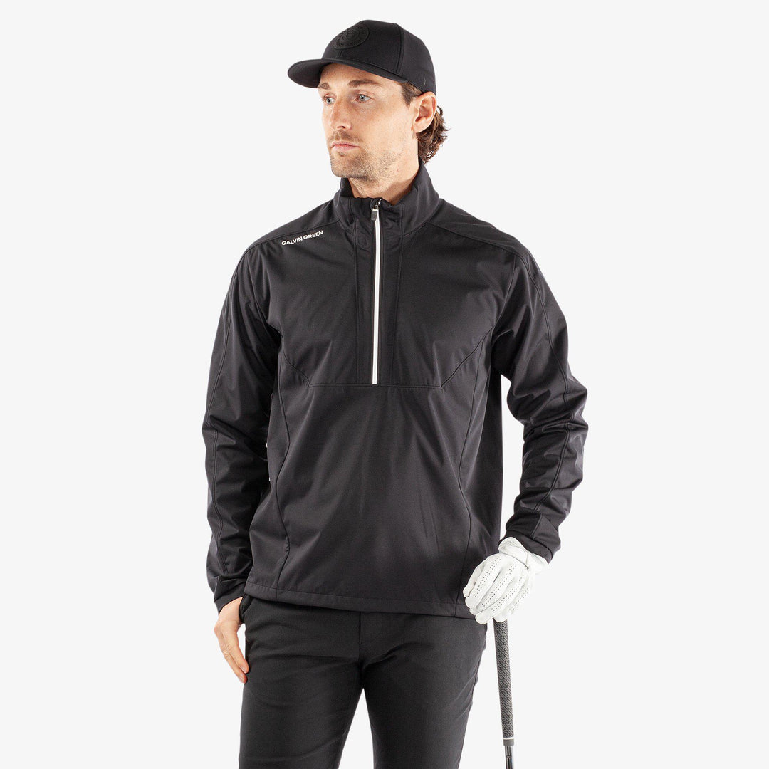 Lawrence is a Windproof and water repellent golf jacket for Men in the color Black/White(1)