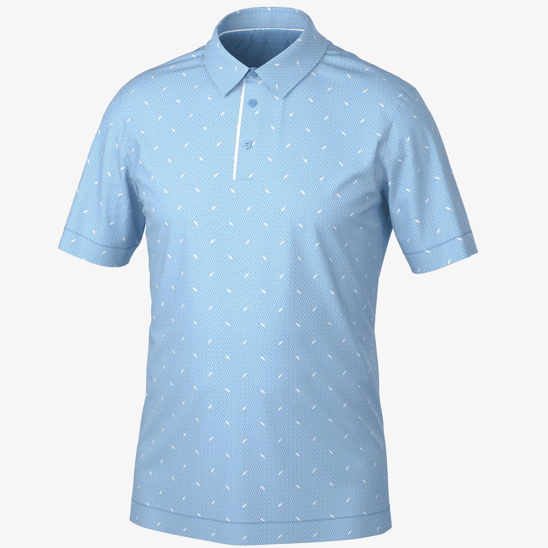 Miklos is a Breathable short sleeve golf shirt for Men in the color Alaskan Blue(0)