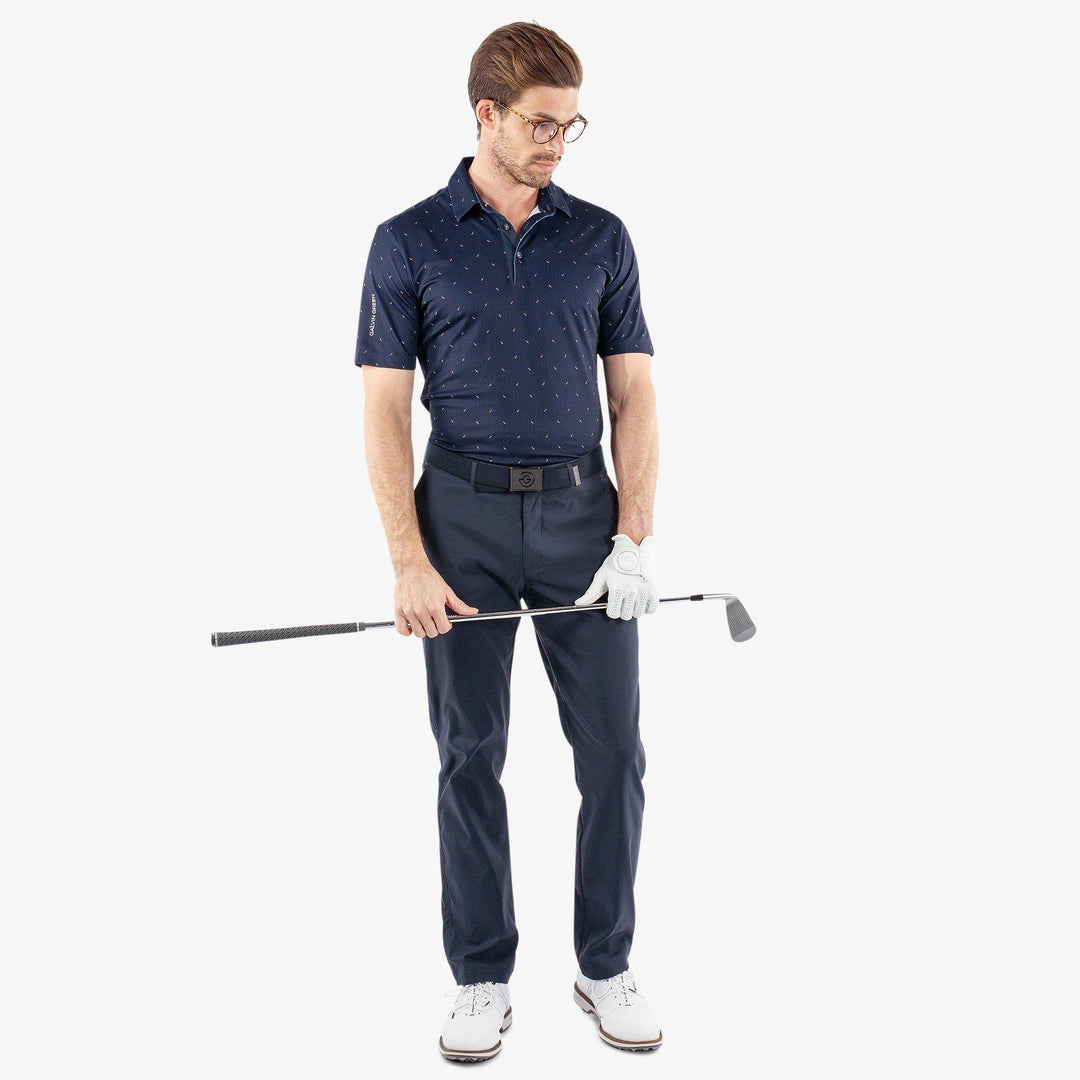 Miklos is a Breathable short sleeve golf shirt for Men in the color Navy(2)