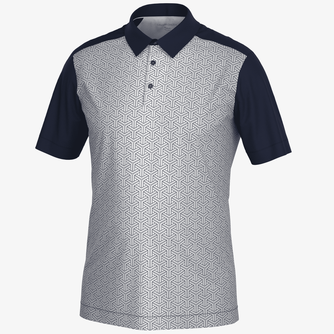 Mile is a Breathable short sleeve golf shirt for Men in the color Navy/Cool Grey(0)