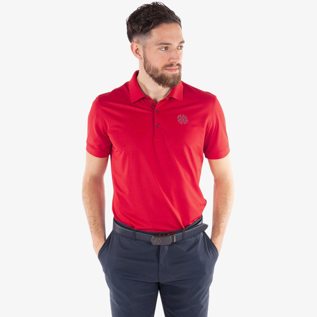 Max Tour is a Breathable short sleeve golf shirt for Men in the color Red(1)