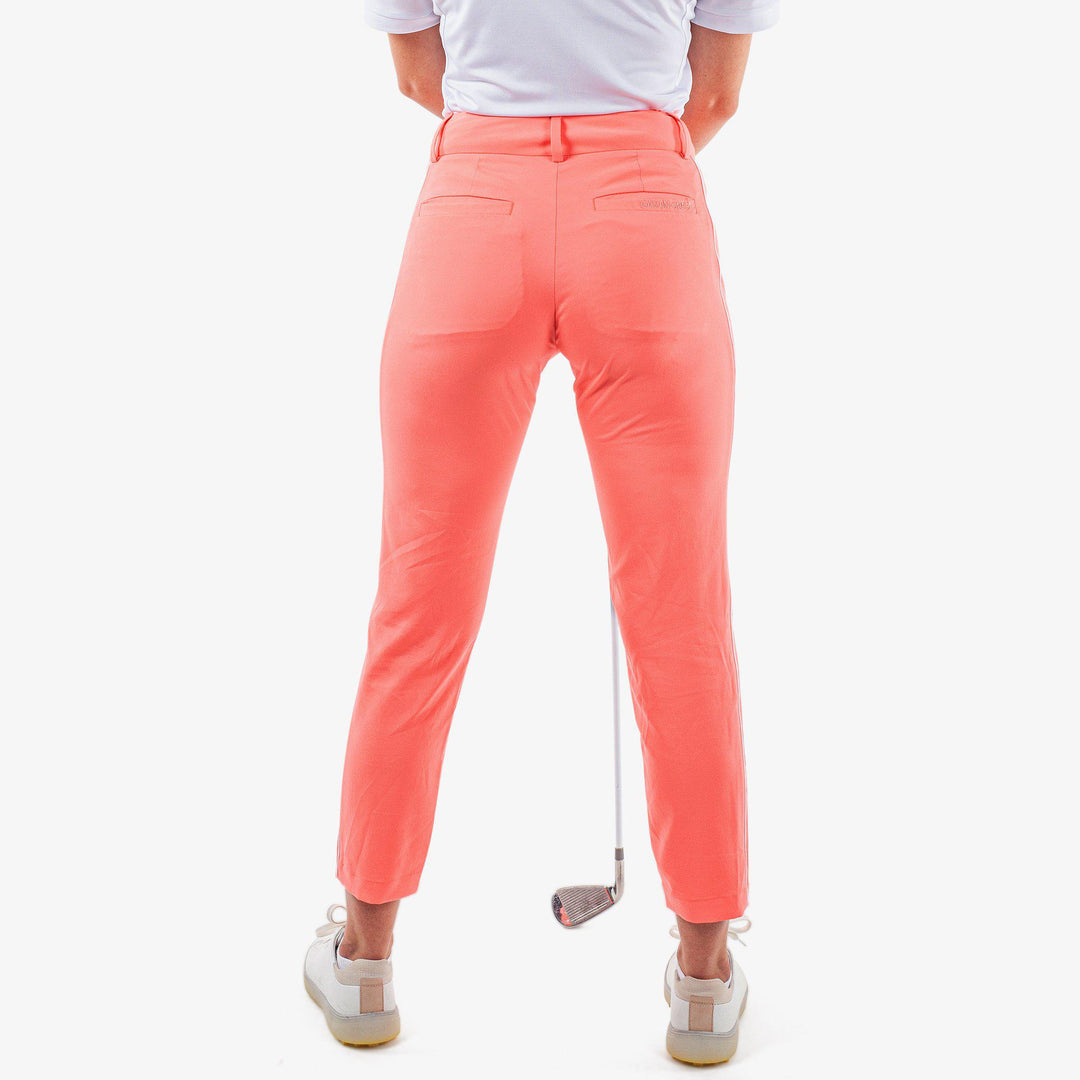 Nicole is a Breathable golf pants for Women in the color Coral/White (4)