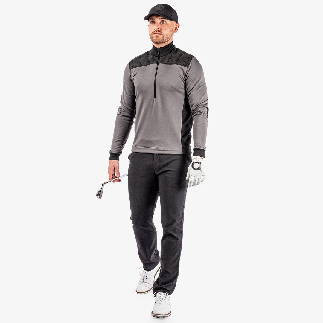 Durante is a Insulating golf mid layer for Men in the color Forged Iron/Black (2)