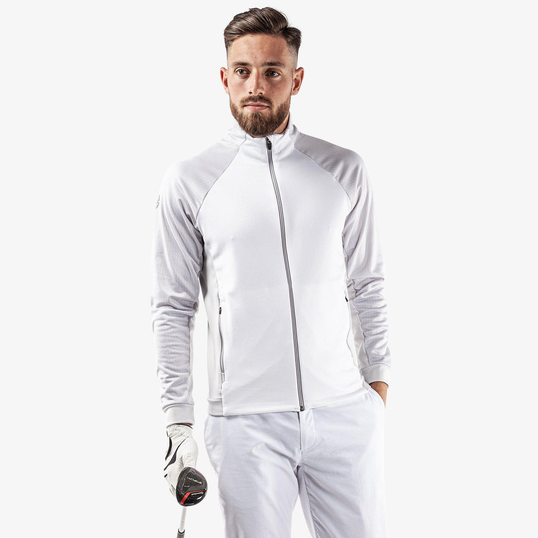 Donald is a Insulating golf mid layer for Men in the color White/Cool Grey(1)