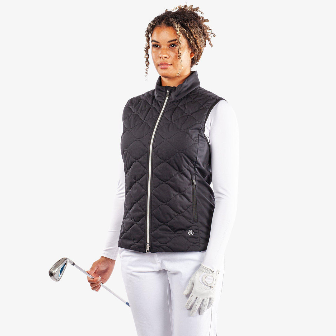 Lucille is a Windproof and water repellent golf vest for Women in the color Black(1)