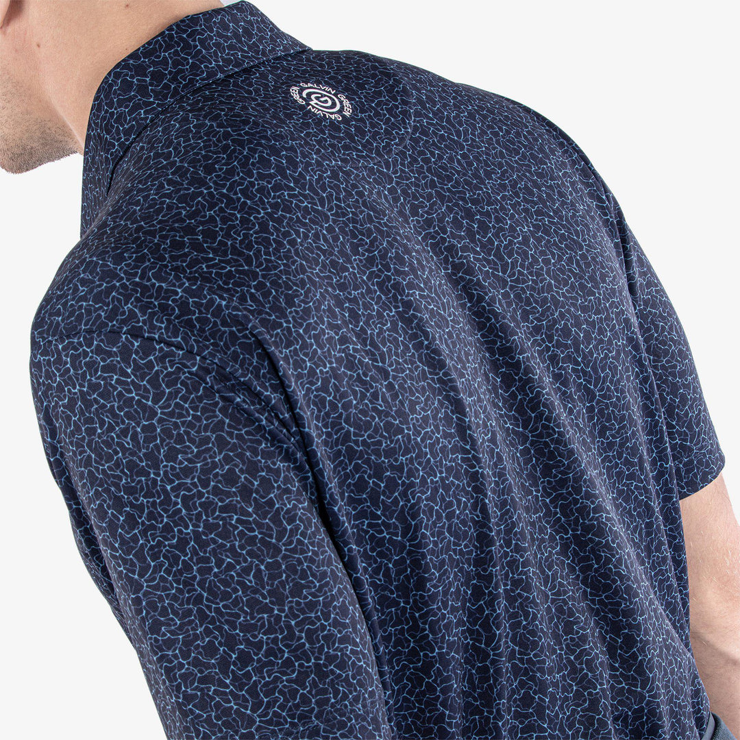 Mani is a Breathable short sleeve golf shirt for Men in the color Navy(6)