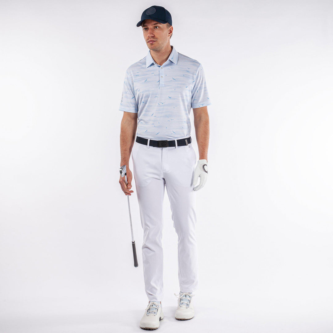 Marin is a Breathable short sleeve golf shirt for Men in the color Light Blue(2)