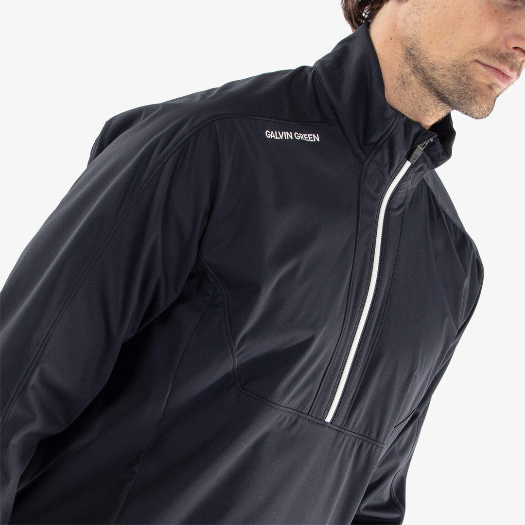 Lawrence is a Windproof and water repellent jacket for  in the color Black/White(3)