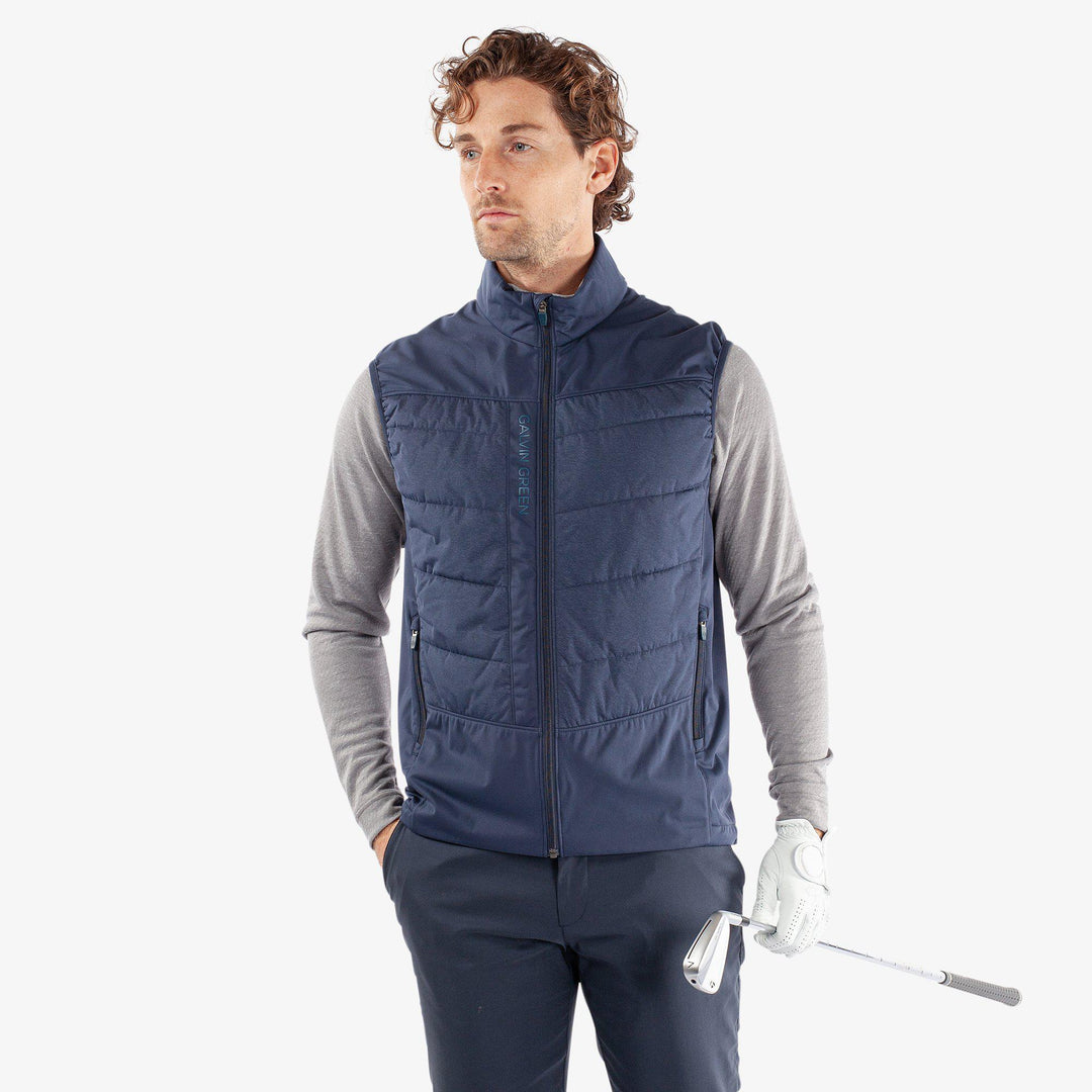 Lauro is a Windproof and water repellent golf vest for Men in the color Navy(1)