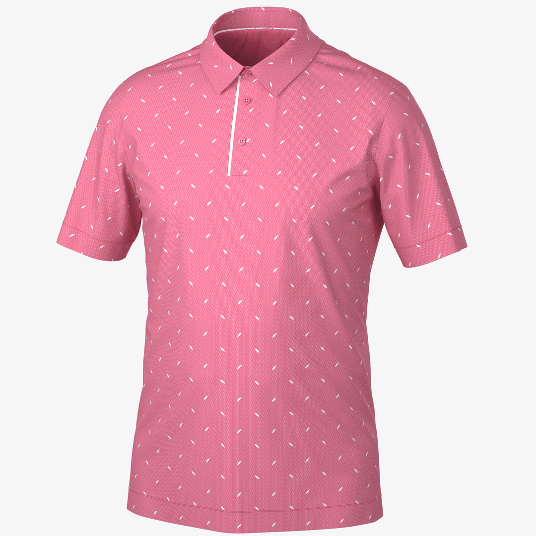 Miklos is a Breathable short sleeve golf shirt for Men in the color Camelia Rose(0)
