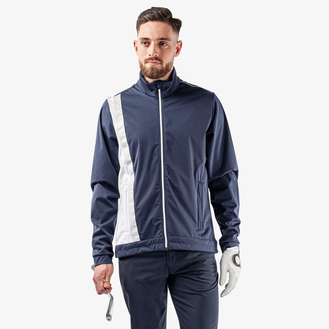 Lucien is a Windproof and water repellent jacket for  in the color Navy/White/Cool Grey(1)