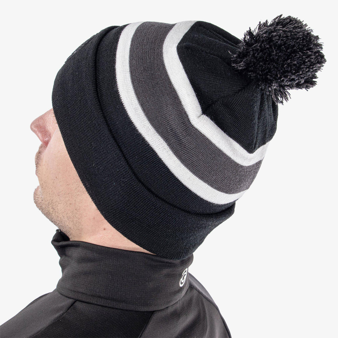 Leighton is a Insulating golf hat in the color Black/Forged Iron/White(3)