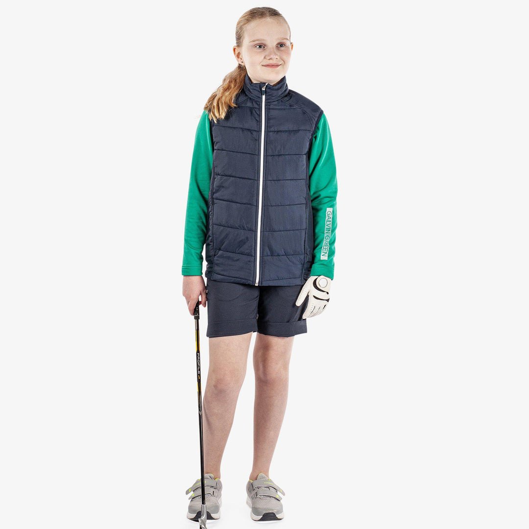 Raymond is a Windproof and water repellent golf vest for Juniors in the color Navy(2)