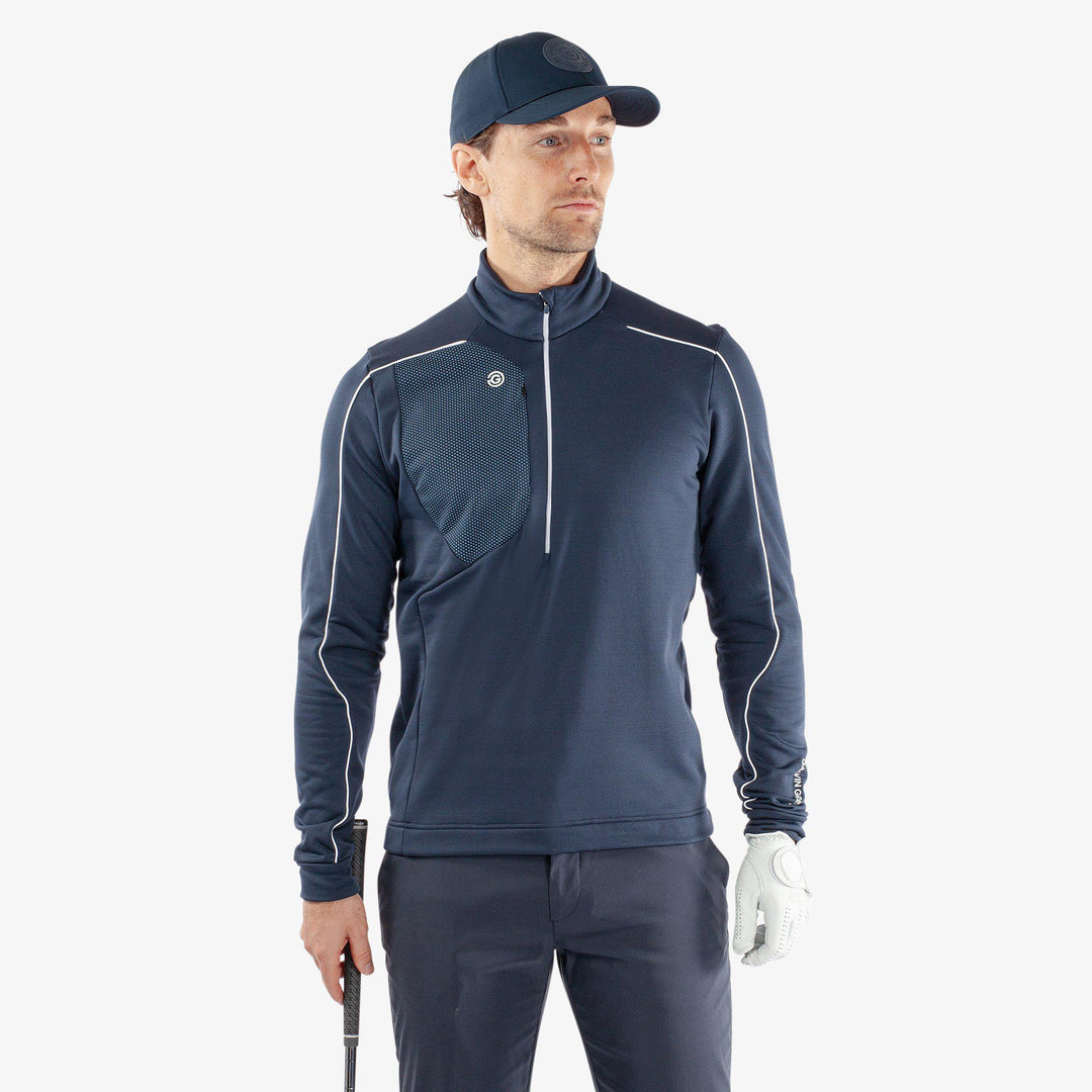 Dave is a Insulating golf mid layer for Men in the color Navy/White(1)