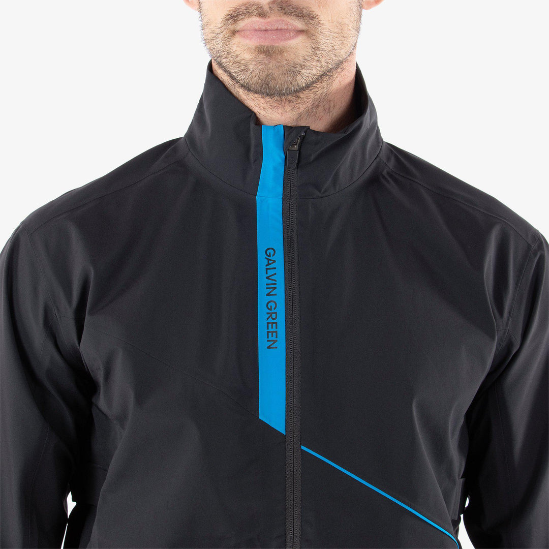 Apollo  is a Waterproof jacket for Men in the color Black/Blue(3)