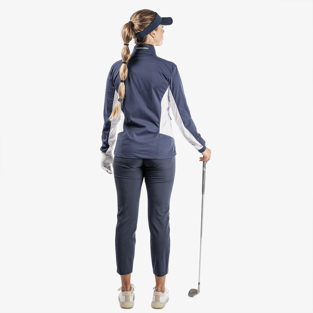 Larissa is a Windproof and water repellent golf jacket for Women in the color Navy/White(10)