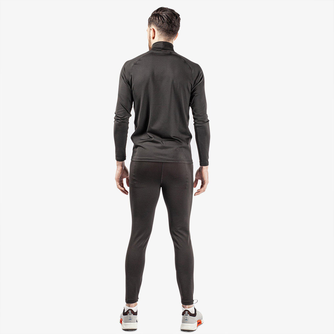 Elof is a Thermal base layer golf leggings for Men in the color Black/Red(9)