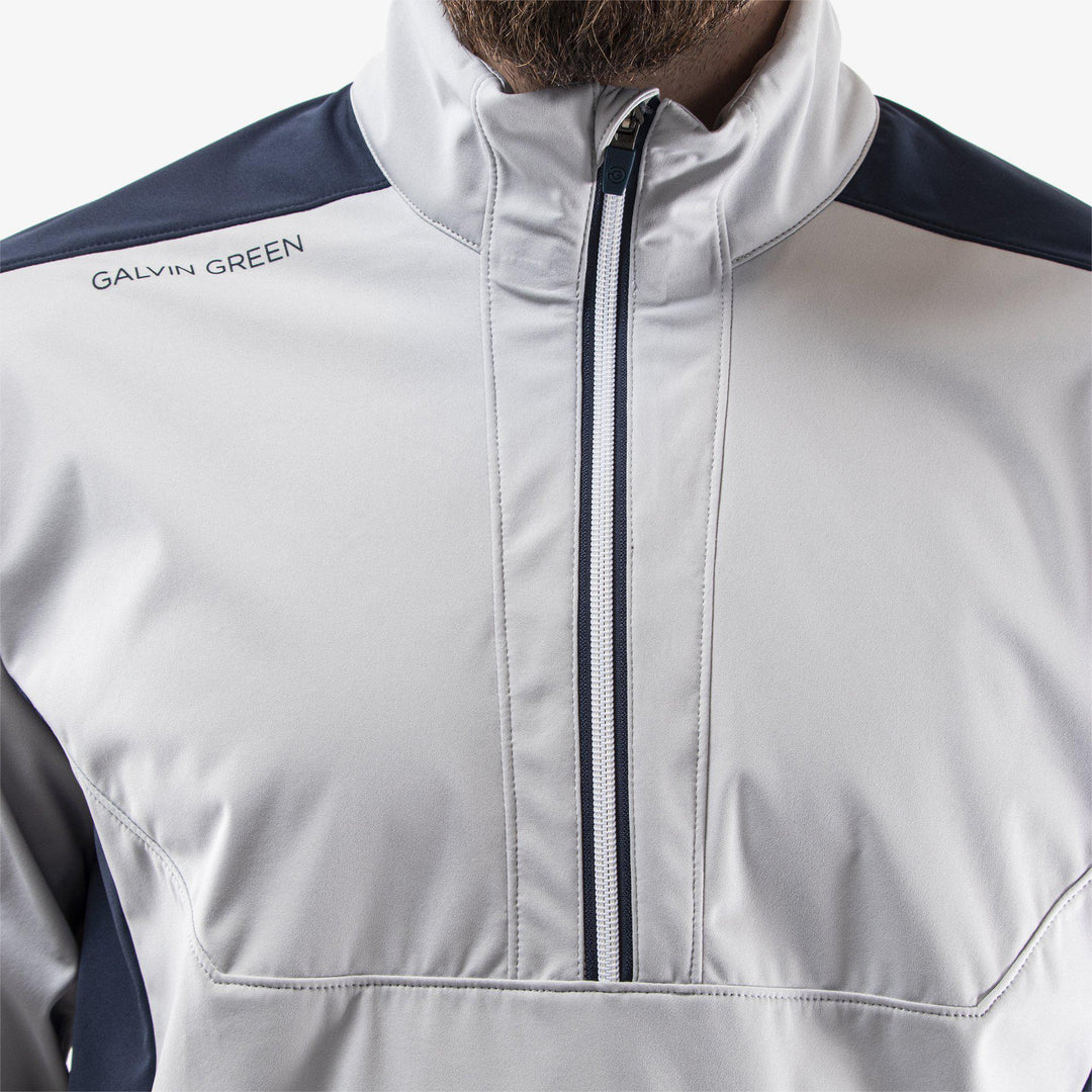 Lawrence is a Windproof and water repellent jacket for  in the color Cool Grey/Navy(3)