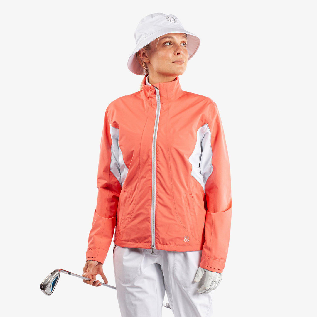 Aida is a Waterproof jacket for Women in the color Coral/White/Cool Grey(1)