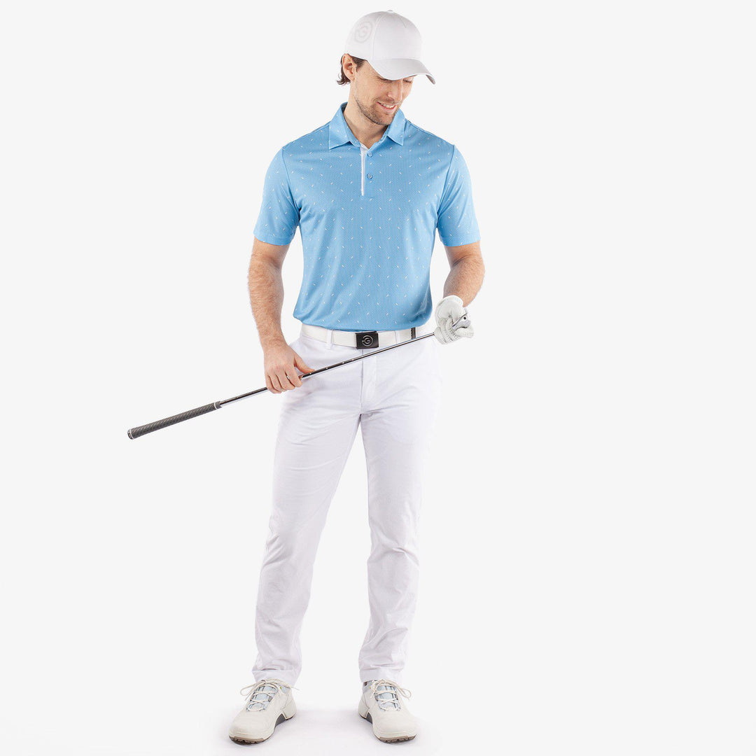 Miklos is a Breathable short sleeve golf shirt for Men in the color Alaskan Blue(2)