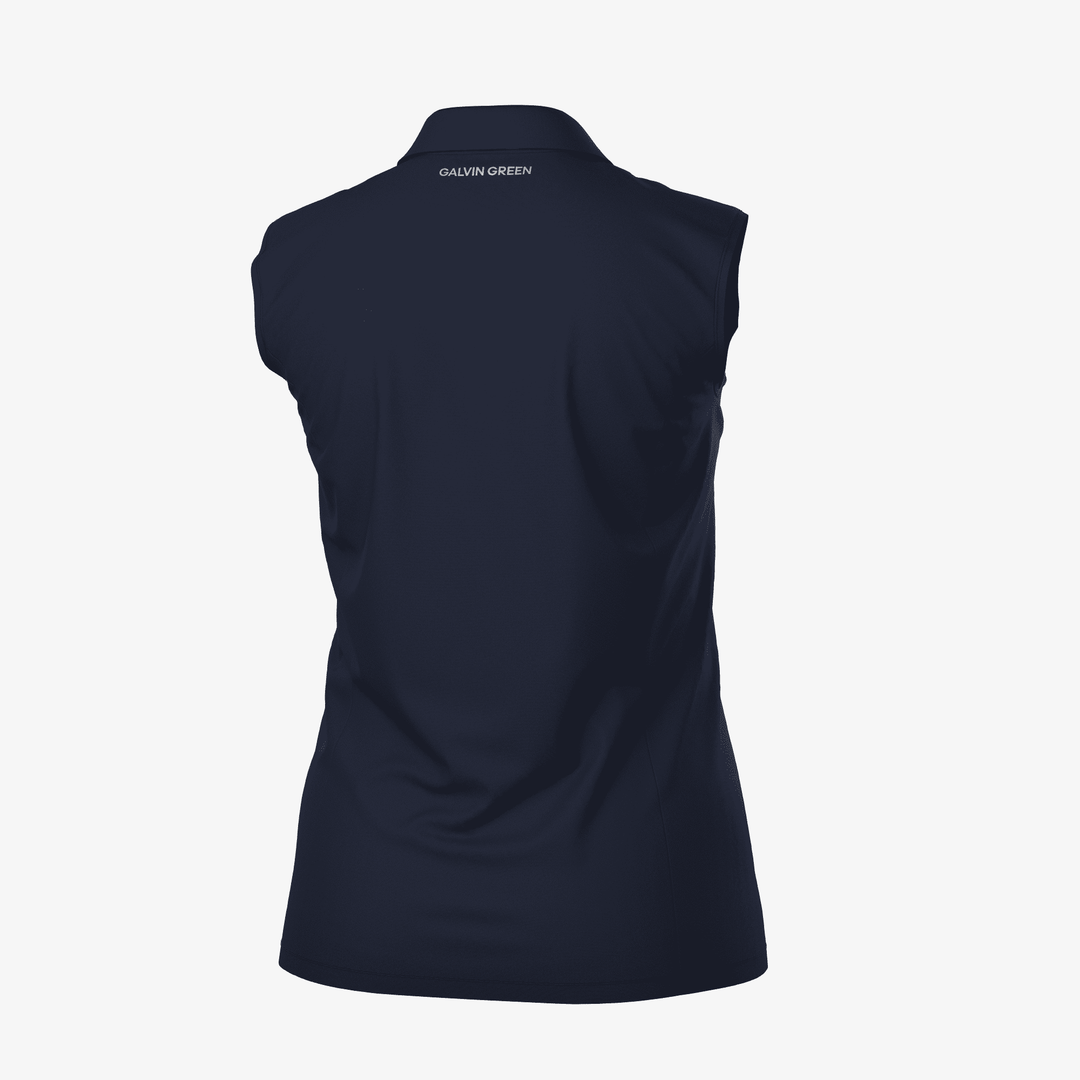Meg is a Breathable short sleeve golf shirt for Women in the color Navy/White(7)
