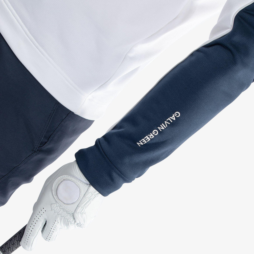 Dave is a Insulating golf mid layer for Men in the color White/Navy(4)