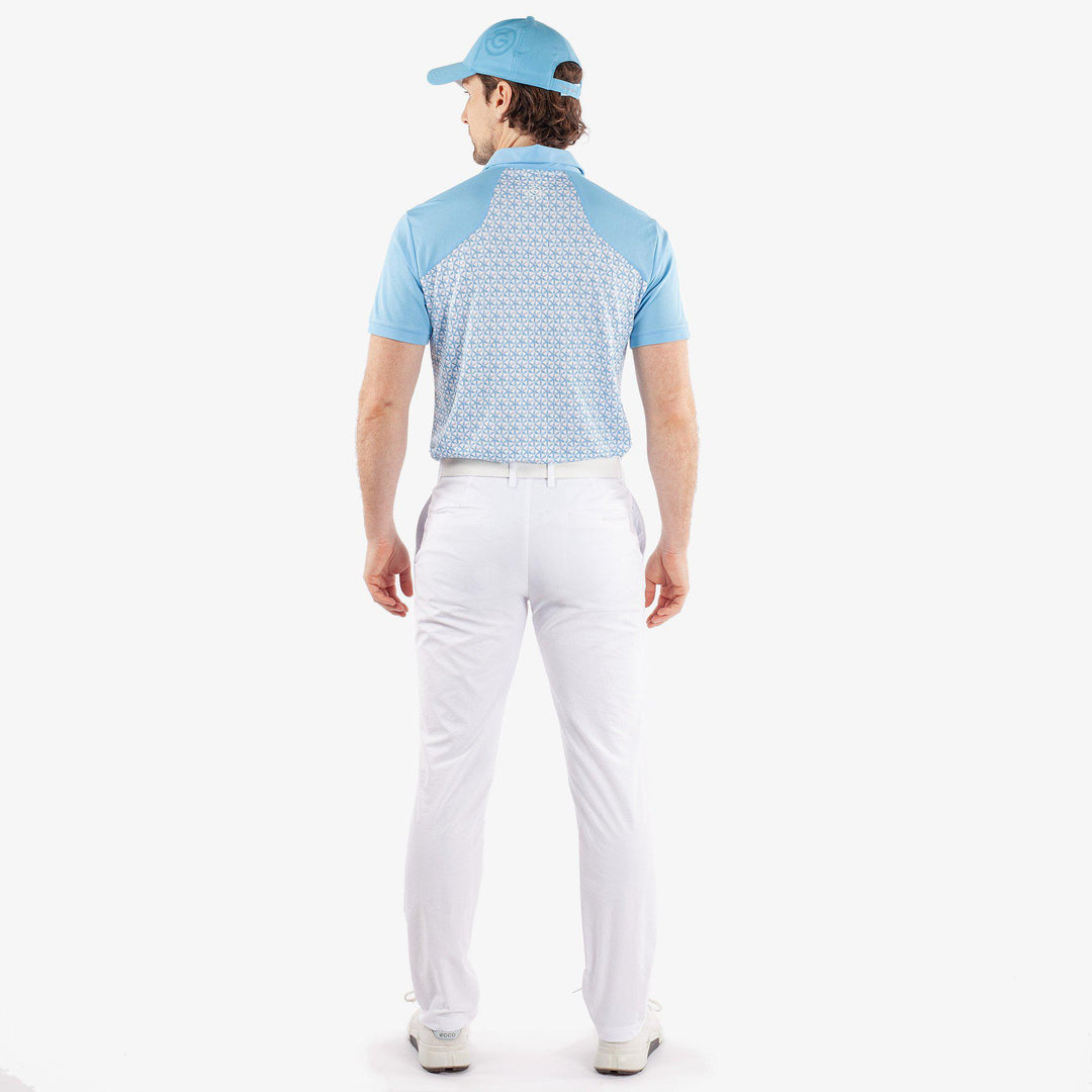 Mio is a Breathable short sleeve golf shirt for Men in the color Alaskan Blue(6)