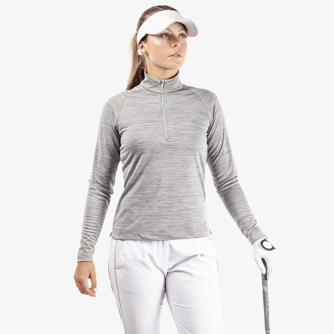 Dina is a Insulating golf mid layer for Women in the color Light Grey(1)