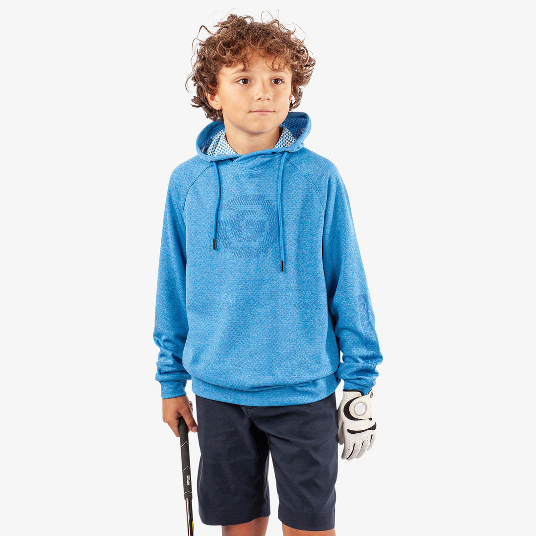 Ryker is a Insulating golf sweatshirt for Juniors in the color Blue Melange (1)