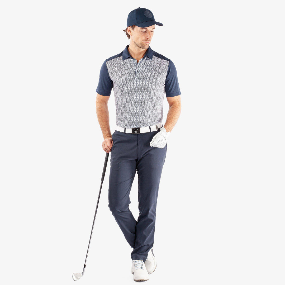 Mile is a Breathable short sleeve golf shirt for Men in the color Navy/Cool Grey(2)