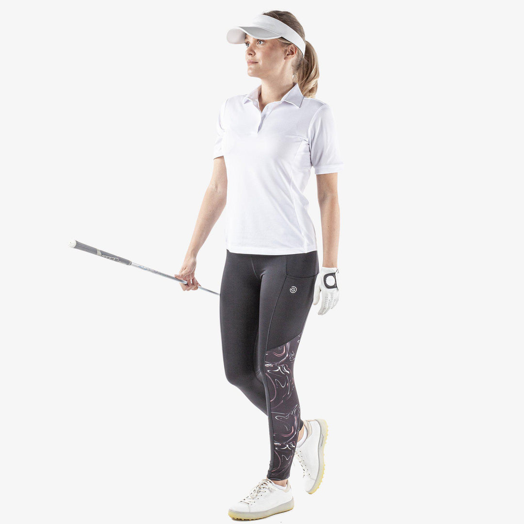 Nicci is a Breathable and stretchy golf leggings for Women in the color Black(2)