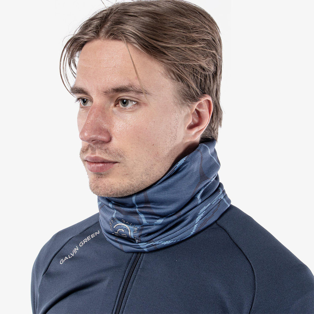 Dugan is a Insulating golf neck warmer in the color Blue/Navy(2)