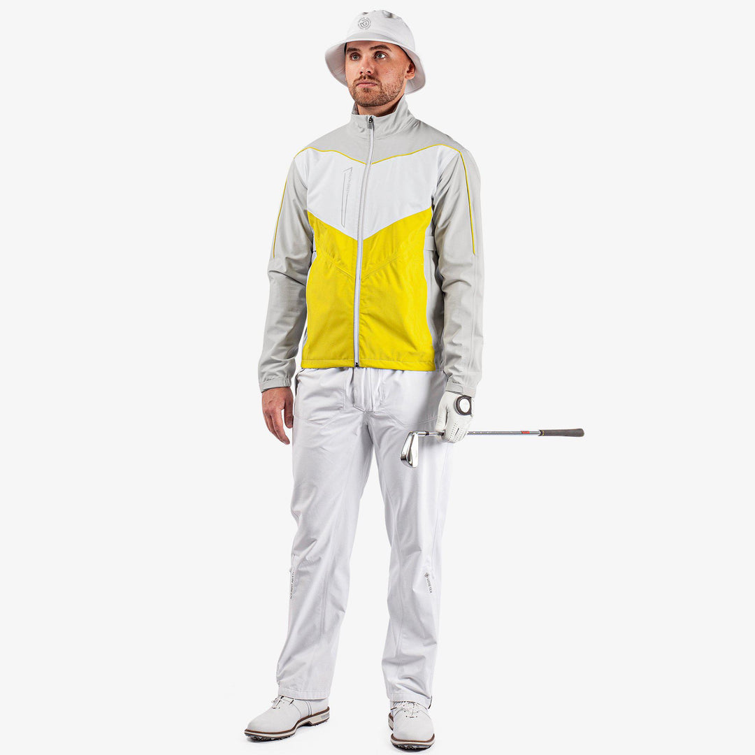 Armstrong is a Waterproof jacket for Men in the color Cool Grey/Sunny Lime/White(2)