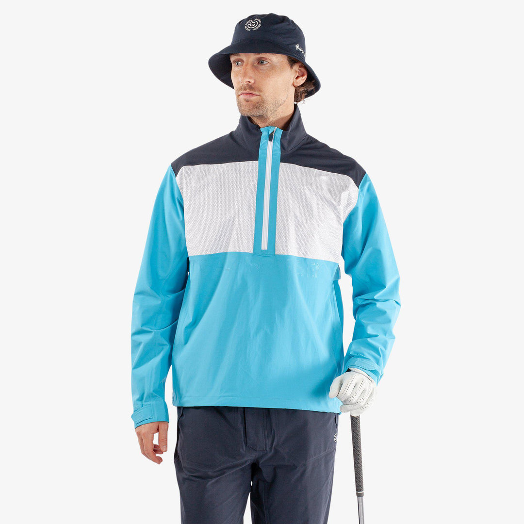 Ashford is a Waterproof jacket for Men in the color Aqua/Navy/White(1)