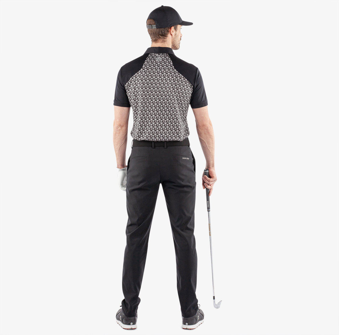 Mio is a Breathable short sleeve golf shirt for Men in the color Sharkskin/Black(6)