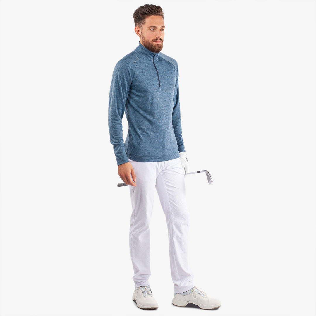 Dion is a Insulating golf mid layer for Men in the color Blue Melange (2)