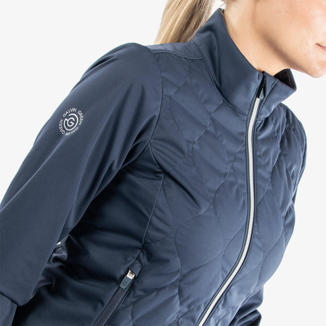 Leora is a Windproof and water repellent golf jacket for Women in the color Navy(3)