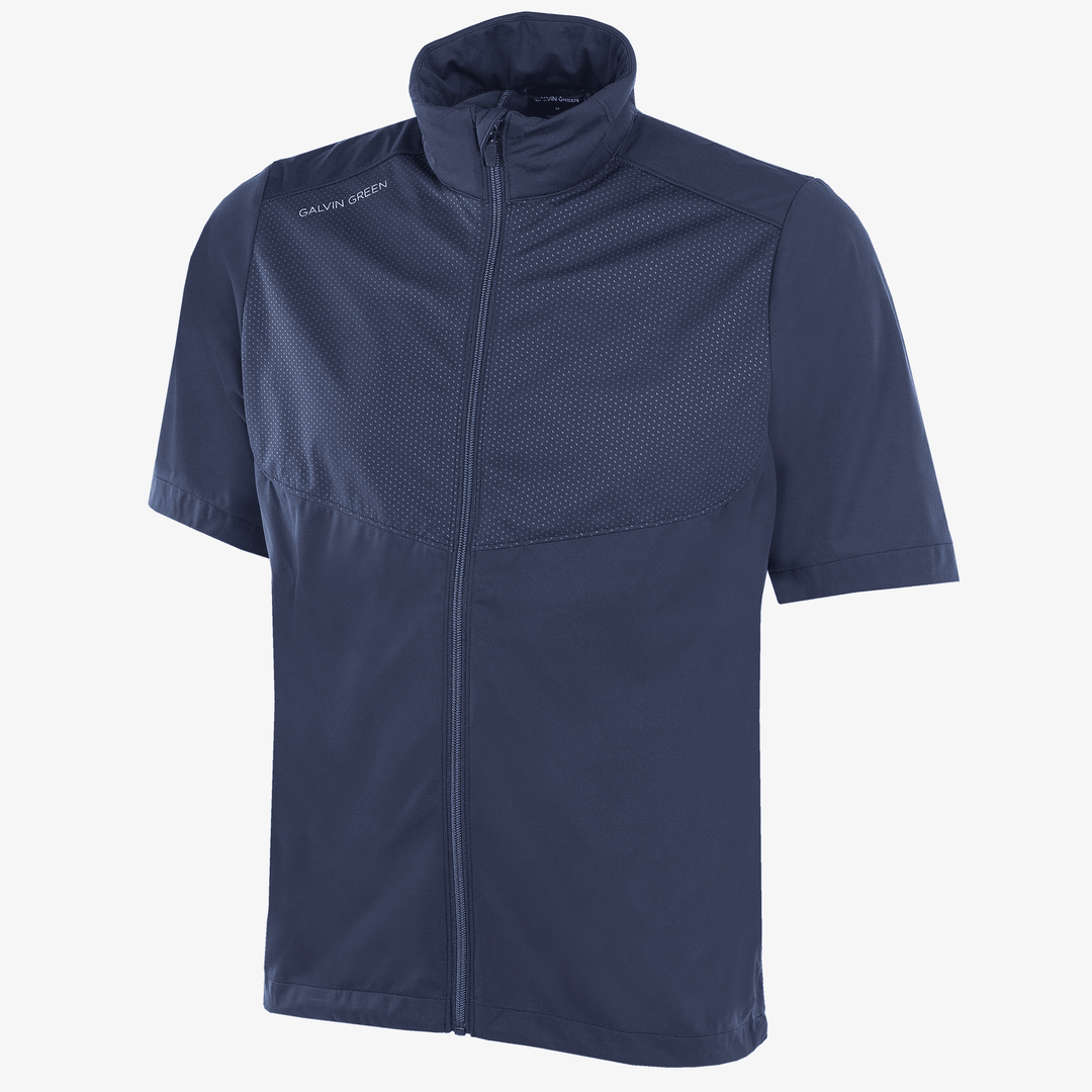 Livingston is a Windproof and water repellent short sleeve golf jacket for  in the color Navy(0)