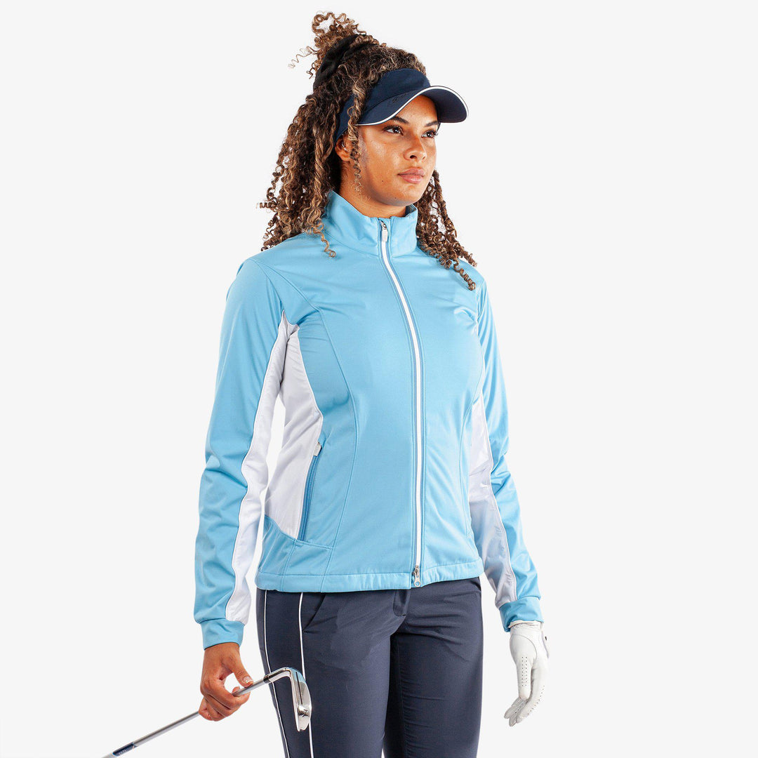 Larissa is a Windproof and water repellent golf jacket for Women in the color Alaskan Blue/White(1)