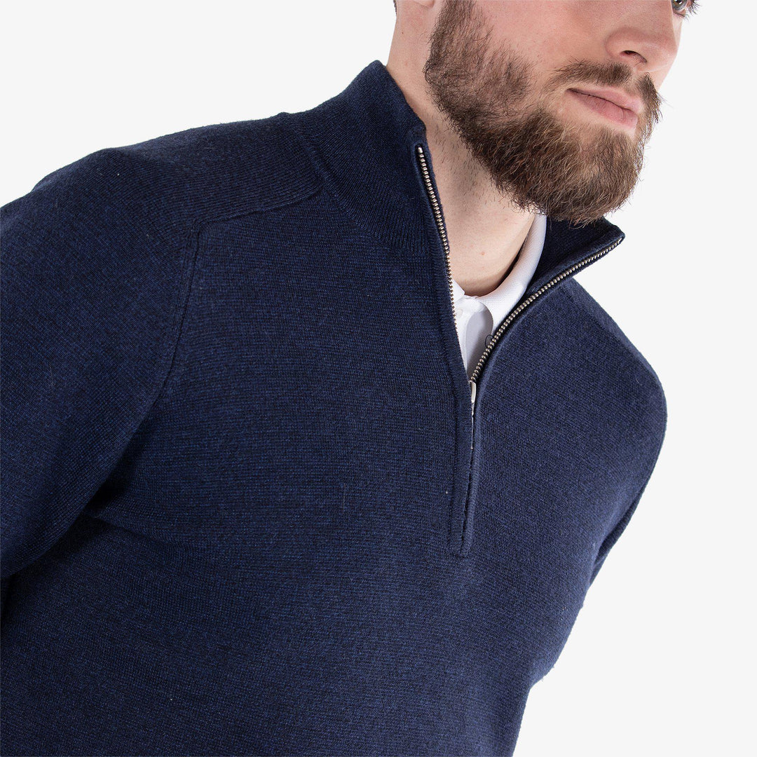Chester is a Merino golf sweater for Men in the color Navy melange(4)