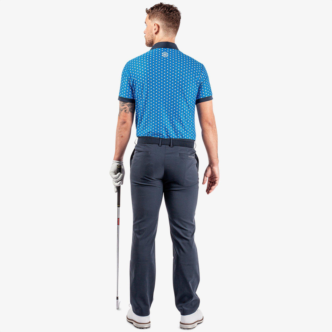 Malcolm is a Breathable short sleeve golf shirt for Men in the color Blue/Navy/Cool grey(7)