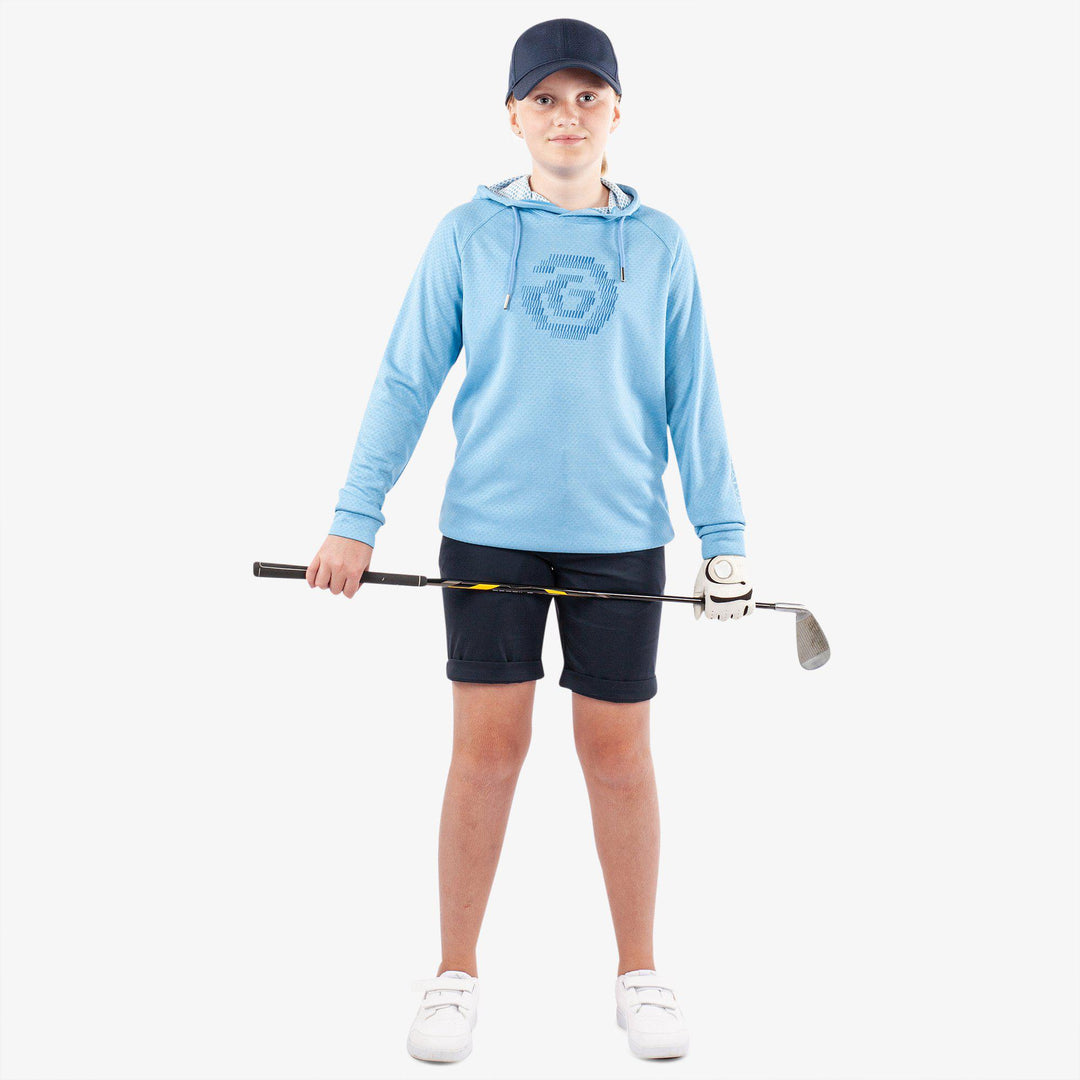 Ryker is a Insulating golf sweatshirt for Juniors in the color Alaskan Blue Melange(2)