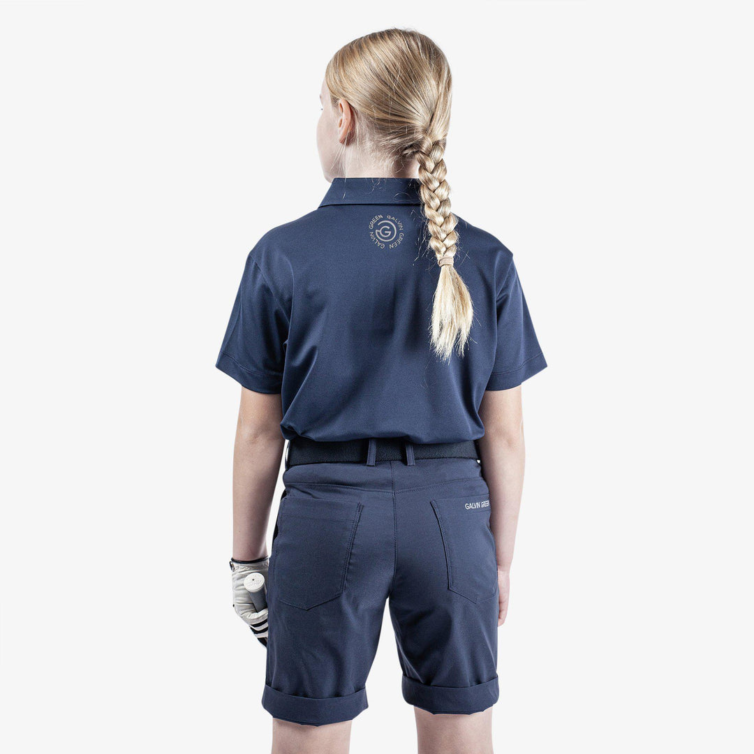Rylan is a Breathable short sleeve golf shirt for Juniors in the color Navy(4)