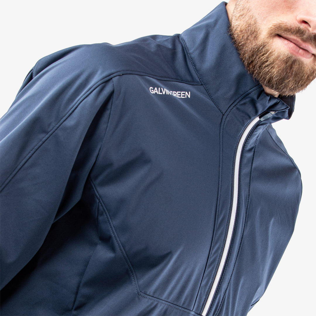 Lawrence is a Windproof and water repellent golf jacket for Men in the color Navy/White(4)